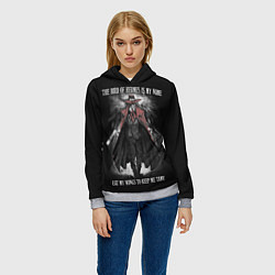 Толстовка-худи женская Хеллсинг, цвет: 3D-меланж — фото 2