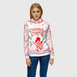 Толстовка-худи женская Cannibal corpse, цвет: 3D-белый — фото 2
