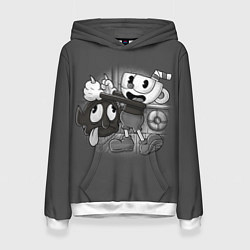 Толстовка-худи женская CUPHEAD, цвет: 3D-белый