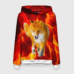 Толстовка-худи женская Fire Fox, цвет: 3D-белый