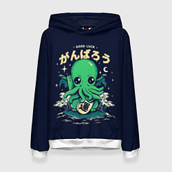 Толстовка-худи женская Cthulhu Good Luck, цвет: 3D-белый