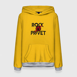 Толстовка-худи женская Rock privet, цвет: 3D-меланж