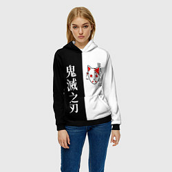 Толстовка-худи женская МАСКА ТАНДЖИРО TANJIRO MASK, цвет: 3D-черный — фото 2