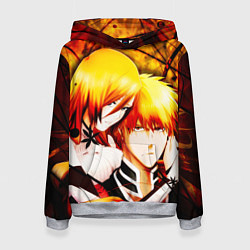 Толстовка-худи женская Ичиго Куросаки и Орихиме Иноуэ, цвет: 3D-меланж