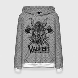 Толстовка-худи женская Valheim Viking dark, цвет: 3D-белый