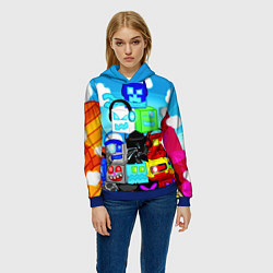 Толстовка-худи женская Geometry Dash, цвет: 3D-синий — фото 2