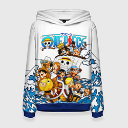 Толстовка-худи женская ONE PIECE ВАН ПИС МОРЕ, цвет: 3D-синий