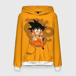 Толстовка-худи женская Kid Goku, цвет: 3D-белый