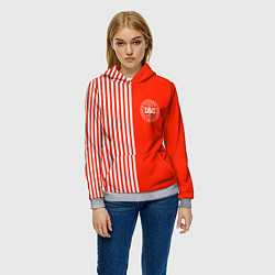 Толстовка-худи женская Сборная Дании, цвет: 3D-меланж — фото 2