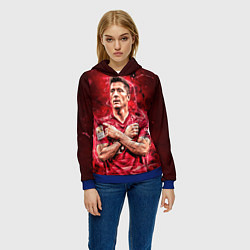 Толстовка-худи женская Левандовски Lewandowski 9, цвет: 3D-синий — фото 2