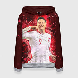 Толстовка-худи женская Lewandowski Левандовски 9, цвет: 3D-меланж