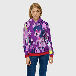 Толстовка-худи женская Twilight Sparkle, цвет: 3D-красный — фото 2