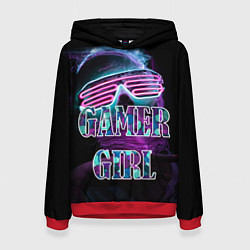 Толстовка-худи женская Gamer Girl Девушка-геймер, цвет: 3D-красный