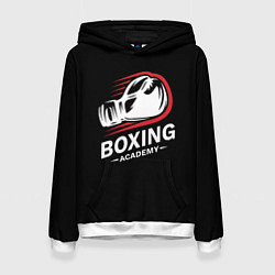 Толстовка-худи женская Бокс, цвет: 3D-белый