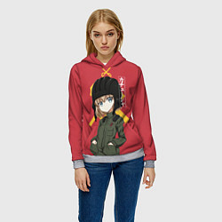 Толстовка-худи женская Катюша, цвет: 3D-меланж — фото 2