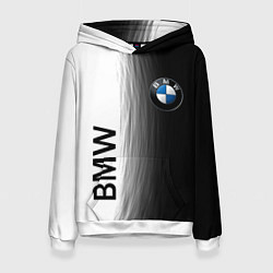 Толстовка-худи женская Black and White BMW, цвет: 3D-белый