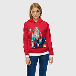 Толстовка-худи женская Kill the love Lisa, цвет: 3D-белый — фото 2