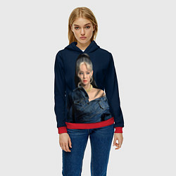 Толстовка-худи женская Jennie jeans, цвет: 3D-красный — фото 2