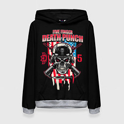 Толстовка-худи женская 5FDP Five Finger Death Punch, цвет: 3D-меланж