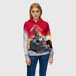 Толстовка-худи женская Girls und Panzer Девушки и танки z, цвет: 3D-меланж — фото 2