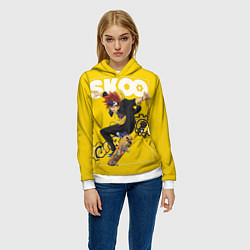 Толстовка-худи женская SK8 the Infinity, Реки Кян, цвет: 3D-белый — фото 2