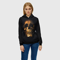 Толстовка-худи женская Golden Skull, цвет: 3D-черный — фото 2