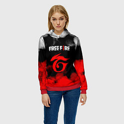 Толстовка-худи женская Free Fire ? Фри Фаер, цвет: 3D-красный — фото 2