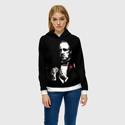 Толстовка-худи женская Крёстный Отец The Godfather, цвет: 3D-белый — фото 2