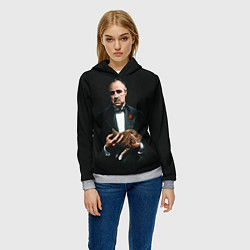 Толстовка-худи женская КРЕСТНЫЙ ОТЕЦ ДОН КАРЛЕОНЕ, цвет: 3D-меланж — фото 2