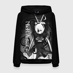 Толстовка-худи женская Nier: Automata, 2B, цвет: 3D-черный