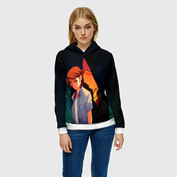 Толстовка-худи женская Анимационные Элли и Джоел, цвет: 3D-белый — фото 2