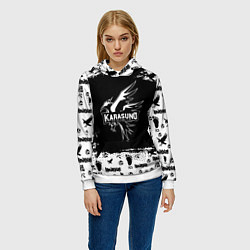 Толстовка-худи женская Старшая школа Карасуно, цвет: 3D-белый — фото 2