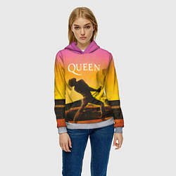 Толстовка-худи женская Queen Freddie Mercury Z, цвет: 3D-меланж — фото 2