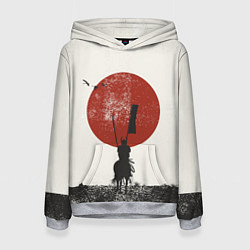 Толстовка-худи женская Самурай на коне, цвет: 3D-меланж