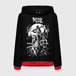 Толстовка-худи женская Бладборн ЧБ, цвет: 3D-красный