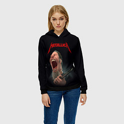 Толстовка-худи женская James Alan Hetfield METALLICA Z, цвет: 3D-черный — фото 2