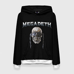 Толстовка-худи женская Megadeth, цвет: 3D-белый