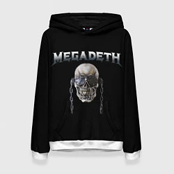 Толстовка-худи женская Megadeth, цвет: 3D-белый