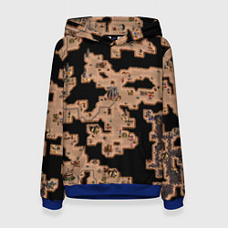 Толстовка-худи женская Heroes III Dungeon Map, цвет: 3D-синий