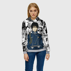 Толстовка-худи женская Полковник Мустанг, цвет: 3D-меланж — фото 2