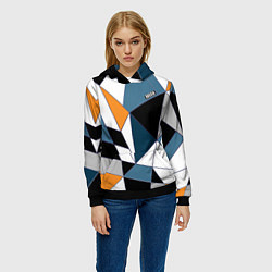 Толстовка-худи женская Геометрический узор, цвет: 3D-черный — фото 2