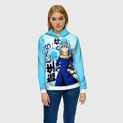 Толстовка-худи женская Римуру Темпест, TenSura, цвет: 3D-белый — фото 2