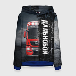 Толстовка-худи женская Дальнобой Red Truck, цвет: 3D-синий