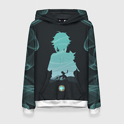 Толстовка-худи женская XIAO СЯО ГЕНШИН, цвет: 3D-белый