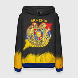 Толстовка-худи женская Yellow and Black Armenia, цвет: 3D-синий