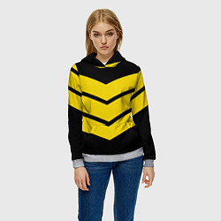 Толстовка-худи женская Три полоски, цвет: 3D-меланж — фото 2