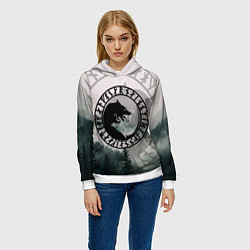 Толстовка-худи женская FENRIR РУНЫ RUNES Z, цвет: 3D-белый — фото 2