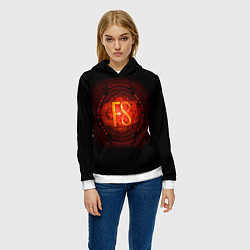 Толстовка-худи женская F8 - Five Finger Death Punch, цвет: 3D-белый — фото 2