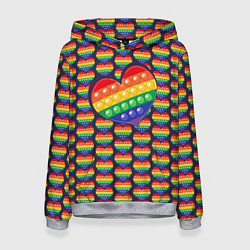 Толстовка-худи женская Большое сердце ПОП-ИТа, цвет: 3D-меланж