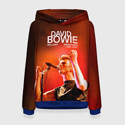 Толстовка-худи женская Brilliant Live Adventures - David Bowie, цвет: 3D-синий